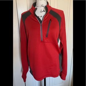 REI Red & Gray Half Zip Workout Jacket